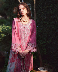 MUSHQ-3PC DHANAK EMBROIDERED SHIRT WITH WOOL PRINTED SHAWL AND TROUSER -W.J-5243