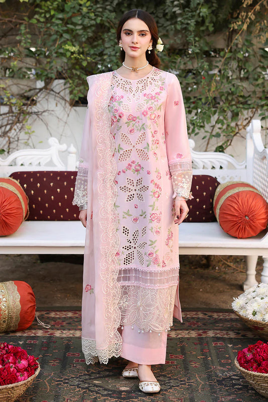 MAHNUR-3PC LAWN EMBROIDERED SHIRT WITH MONARK EMBROIDERED DUAPATTA AND TROUSER-W.J-1672