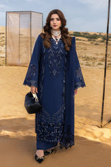 RANG RASIYA-3PC LAWN LASERCUTWORK EMBROIDERED SHIRT WITH KHAADI NET EMBROIDERED DUPATTA AND TROUSER -W.J-4773