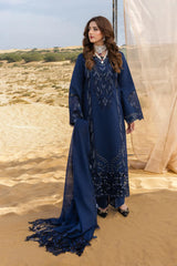 RANG RASIYA-3PC LAWN LASERCUTWORK EMBROIDERED SHIRT WITH KHAADI NET EMBROIDERED DUPATTA AND TROUSER -W.J-4773