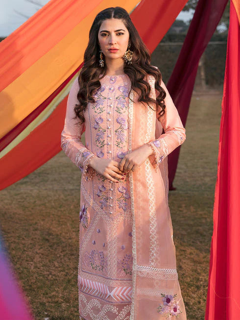 PARISHAY-3PC LAWN EMBROIDERED SHIRT WITH ORGANZA EMBROIDERED DUPATTA-_W.J-1452