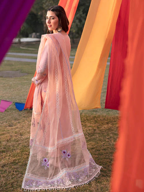 PARISHAY-3PC LAWN EMBROIDERED SHIRT WITH ORGANZA EMBROIDERED DUPATTA-_W.J-1452