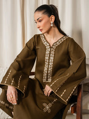 IZEL-2PIECE DHANAK EMBROIDERED SHIRT WITH DHANAK EMBROIDERED TROUSER-WJ-15078
