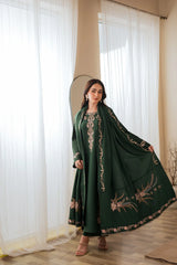 BATIK-3PC DHANAK EMBROIDERED SHIRT WITH DHANAK EMBROIDERED SHAWL AND TROUSER-W.J-5049
