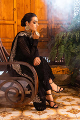 AZURE-3PC LAWN EMBROIDERED SHIRT WITH CHIFFOON EMBROIDERED DUPATTA AND EMB TROUSER-W.J-4559