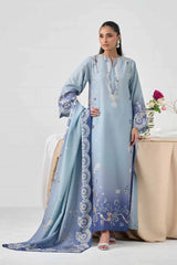 LULUSAR-3PC-SHAMOZE SILK PRINTED SHIRT SILK PRINTED DUPATTA AND SILK TROUSER-W.J-9009