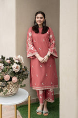 URGE-2PC DHANAK EMBROIDERED SHIRT AND EMBROIDRED TROUSER-W.J-15033
