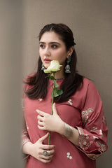 URGE-2PC DHANAK EMBROIDERED SHIRT AND EMBROIDRED TROUSER-W.J-15033