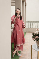 URGE-2PC DHANAK EMBROIDERED SHIRT AND EMBROIDRED TROUSER-W.J-15033
