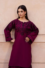 BATIK-2PIECE DHANAK EMBROIDERED SHIRT WITH DHANAK EMB TROUSER-WJ-15089