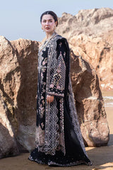 QALAMQAR-3PC LAWN EMBROIDERED SHIRT WITH CHIFFOON EMBROIDERED PRINT DUPATTA AND EMB TROUSER-W.J-4620