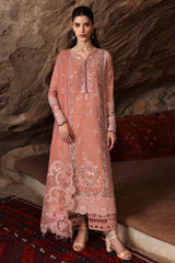 QALAMQAR-3PC LAWN EMBROIDERED SHIRT WITH KHAADI NET EMBROIDERED DUPATTA AND TROUSER-W.J-4754
