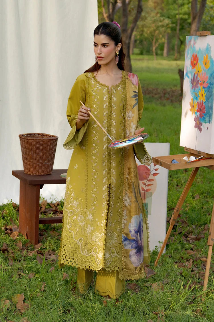 RANG RASIYA-3PC DHANAK EMBROIDERED SHIRT WITH WOOL PRINTED SHAWL AND TROUSER-W.J-5080