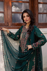 BATIK-3PC LAWN EMBROIDERED SHIRT WITH CHIFFOON EMBROIDERED DUPATTA AND TROUSER-W.J-4744