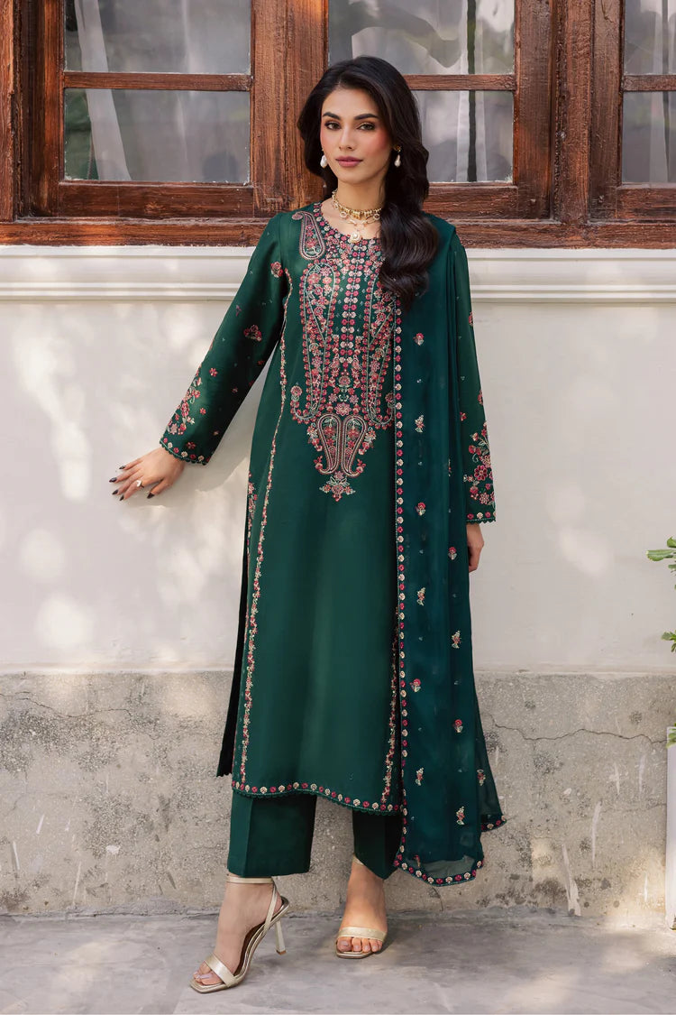 BATIK-3PC LAWN EMBROIDERED SHIRT WITH CHIFFOON EMBROIDERED DUPATTA AND TROUSER-W.J-4744