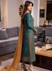 ASIM JOFA-3PC LAWN HEAVY EMBROIDERED SHIRT WITH CHIFFON EMBROIDERED DUPATTA AND TROUSER-W.J-4547