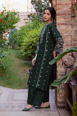 BATIK-2PIECE DHANAK EMBROIDERED SHIRT WITH DHANAK EMB SLEEVES-WJ-15002