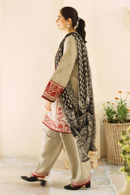 ZARASHAHJAHAN- 3PC LAWN EMBROIDERED SHIRT WITH MONARK PRINT DUPATTA & TROUSER-W.J-1557