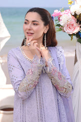 IMROZIA-3PC DHANAK CHIKANKARI EMBROIDERED SHIRT WITH DHANAK EMB SHAWL AND TROUSER-W.J-5135