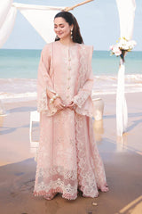 QALAMQAR-3PC DHANAK EMBROIDERED SHIRT WITH KHAADI NET EMBROIDERED DUPATTA AND TROUSER -W.J-5125