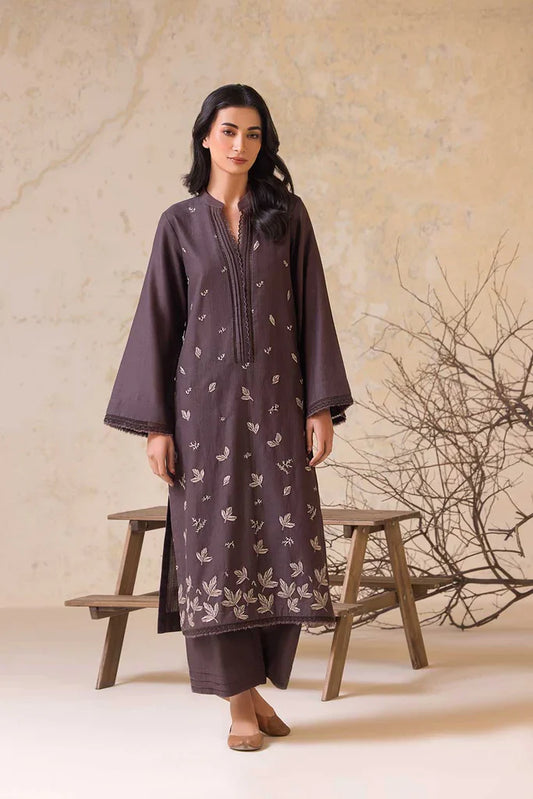 SOBIA NAZIR-2PC LAWN EMBROIDERED SHIRT WITH LAWN EMBROIDERED SLEEVES-W.J-1635