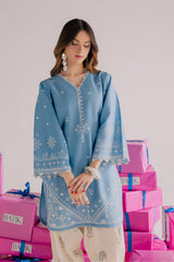 BATIK-2PIECE DHANAK EMBROIDERED SHIRT WITH DHANAK EMB TROUSER-WJ-15005