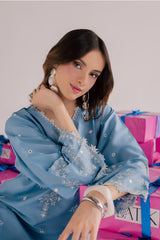 BATIK-2PIECE DHANAK EMBROIDERED SHIRT WITH DHANAK EMB TROUSER-WJ-15005