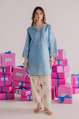 BATIK-2PIECE DHANAK EMBROIDERED SHIRT WITH DHANAK EMB TROUSER-WJ-15005