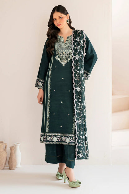 GARNET-3PC LAWN EMBROIDERED SHIRT WITH LAWN EMBROIDERED DUPATTA AND TROUSER-W.J-1592