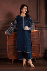 BATIK-2PIECE DHANAK EMBROIDERED SHIRT WITH DHANAK EMB TROUSER-WJ-15019