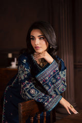 BATIK-2PIECE DHANAK EMBROIDERED SHIRT WITH DHANAK EMB TROUSER-WJ-15019