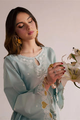 BATIK-2PIECE DHANAK EMBROIDERED SHIRT WITH DHANAK TROUSER-WJ-15008
