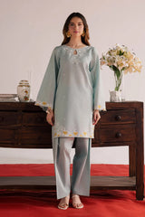 BATIK-2PIECE DHANAK EMBROIDERED SHIRT WITH DHANAK TROUSER-WJ-15008