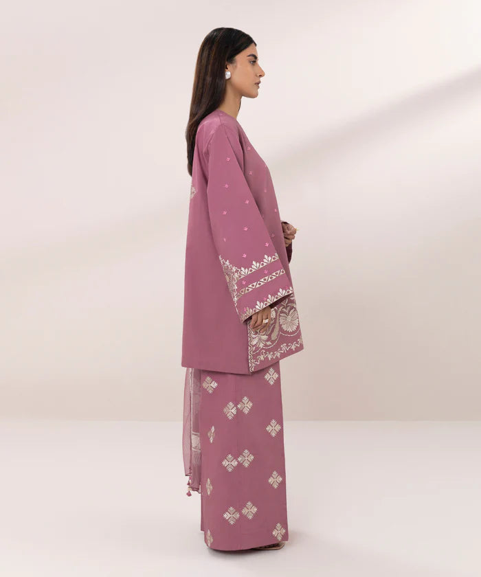 SAPPHIRE- 3PC LAWN EMBROIDERED SHIRT MONARK PRINT DUPATTA & EMB TROUSER-W.J-1560