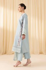 SAPPHIRE-3PC DHANAK EMBROIDERED SHIRT WITH CHIFFON EMB DUPATTA & TROUSER-W.J-2364