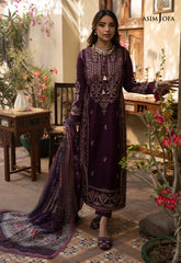 ASIM JOFA-3PC DHANAK EMBROIDRED SHIRT WITH WOOL PRINTED SHAWL AND TROUSER-W.J-4252