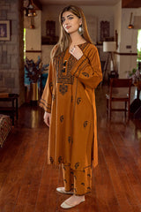 URGE-2PC DHANAK EMBROIDERED SHIRT AND EMBROIDRED TROUSER-W.J-135