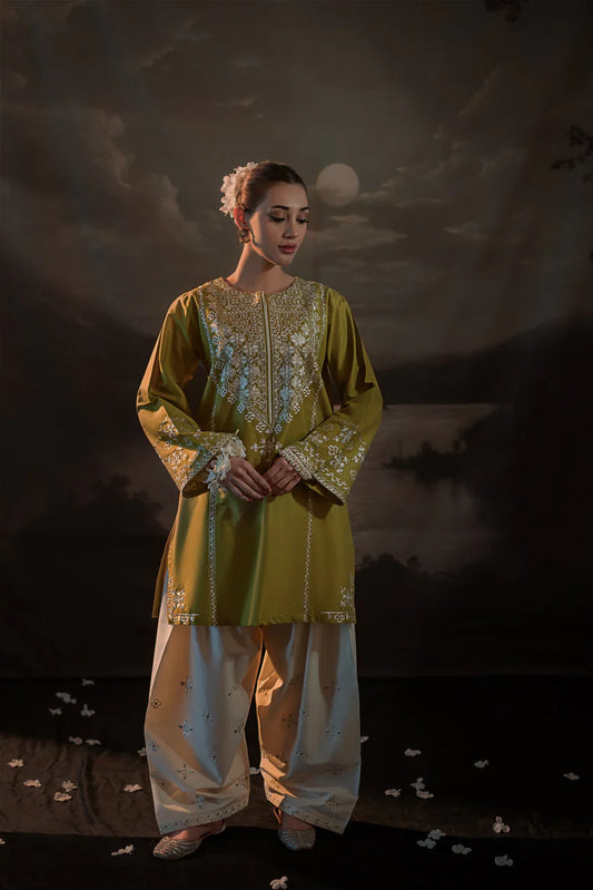 URGE-2PC SEQUIN LAWN EMBROIDERED SHIRT WITH SEQUIN LAWN EMBROIDERED TROUSER-W.J-1637
