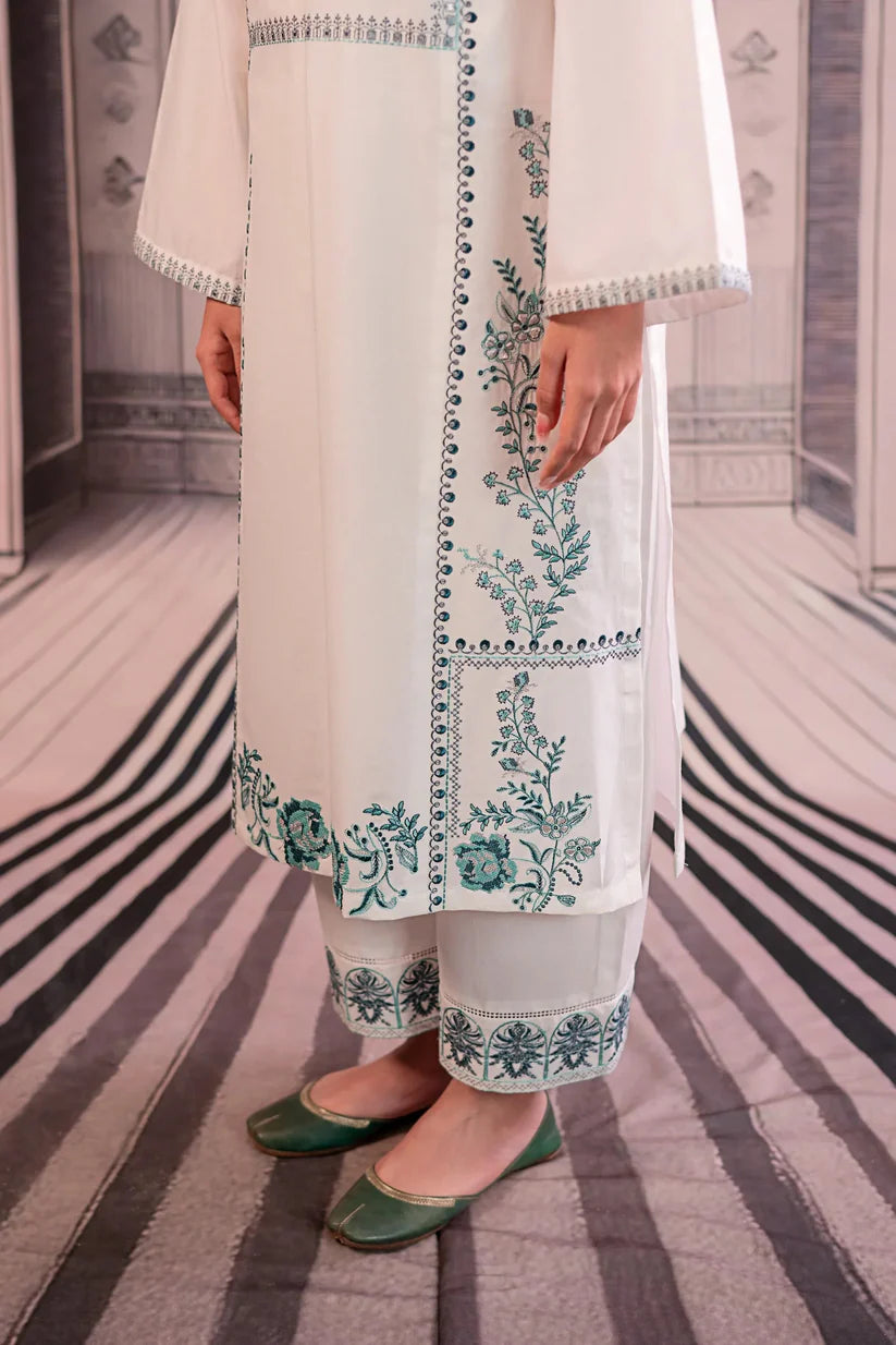 URGE-3PC LAWN EMBROIDERED SHIRT WITH MONARK PRINTED DUPATTA AND EMB TROUSER -W.J-1757