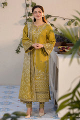 JADE-3PC DHANAK SEQUINS EMBROIDERED SHIRT WITH WOOL PRINTED EMB SHAWL & TROUSER-W.J-5103