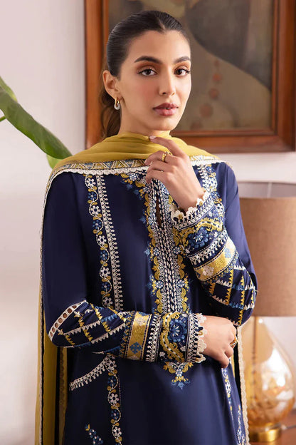 ZAHA- 3PC LAWN HEAVY EMBROIDERED SHIRT WITH ORGANZA EMBROIDERY DUPATTA-W.J-1428