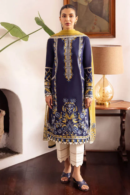 ZAHA- 3PC LAWN HEAVY EMBROIDERED SHIRT WITH ORGANZA EMBROIDERY DUPATTA-W.J-1428