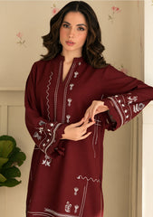BATIK-2PIECE DHANAK EMBROIDERED SHIRT WITH DHANAK EMB TROUSER-WJ-15145