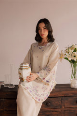 BATIK-2PIECE DHANAK EMBROIDERED SHIRT WITH DHANAK EMB TROUSER-WJ-15024