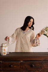 BATIK-2PIECE DHANAK EMBROIDERED SHIRT WITH DHANAK EMB TROUSER-WJ-15024