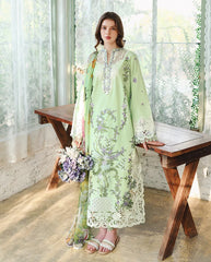 MUSHQ-3PC DHANAK EMBROIDERED SHIRT WOOL PRINTED SHAWL AND TROUSER-W.J-5083