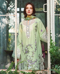MUSHQ-3PC DHANAK EMBROIDERED SHIRT WOOL PRINTED SHAWL AND TROUSER-W.J-5083