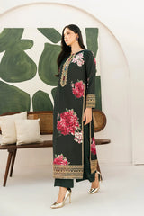 LULUSAR-3PC-SHAMOZE SILK PRINTED EMB SHIRT WITH SILK PRINTED DUPATTA AND SILK TROUSER-W.J-9013