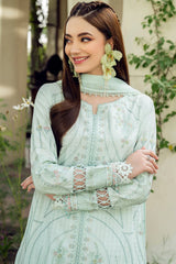 JAZMIN-3PC LAWN EMBROIDERED SHIRT WITH ORGANZA EMB DUPATTA AND TROUSER-W.J-4624