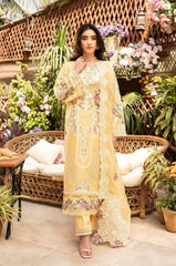 ELAF-3PC LAWN CHIKANKARI EMBROIDERED SHIRT WITH KHADDI NET EMBROIDERED DUPATTA AND TROUSER-W.J-4729
